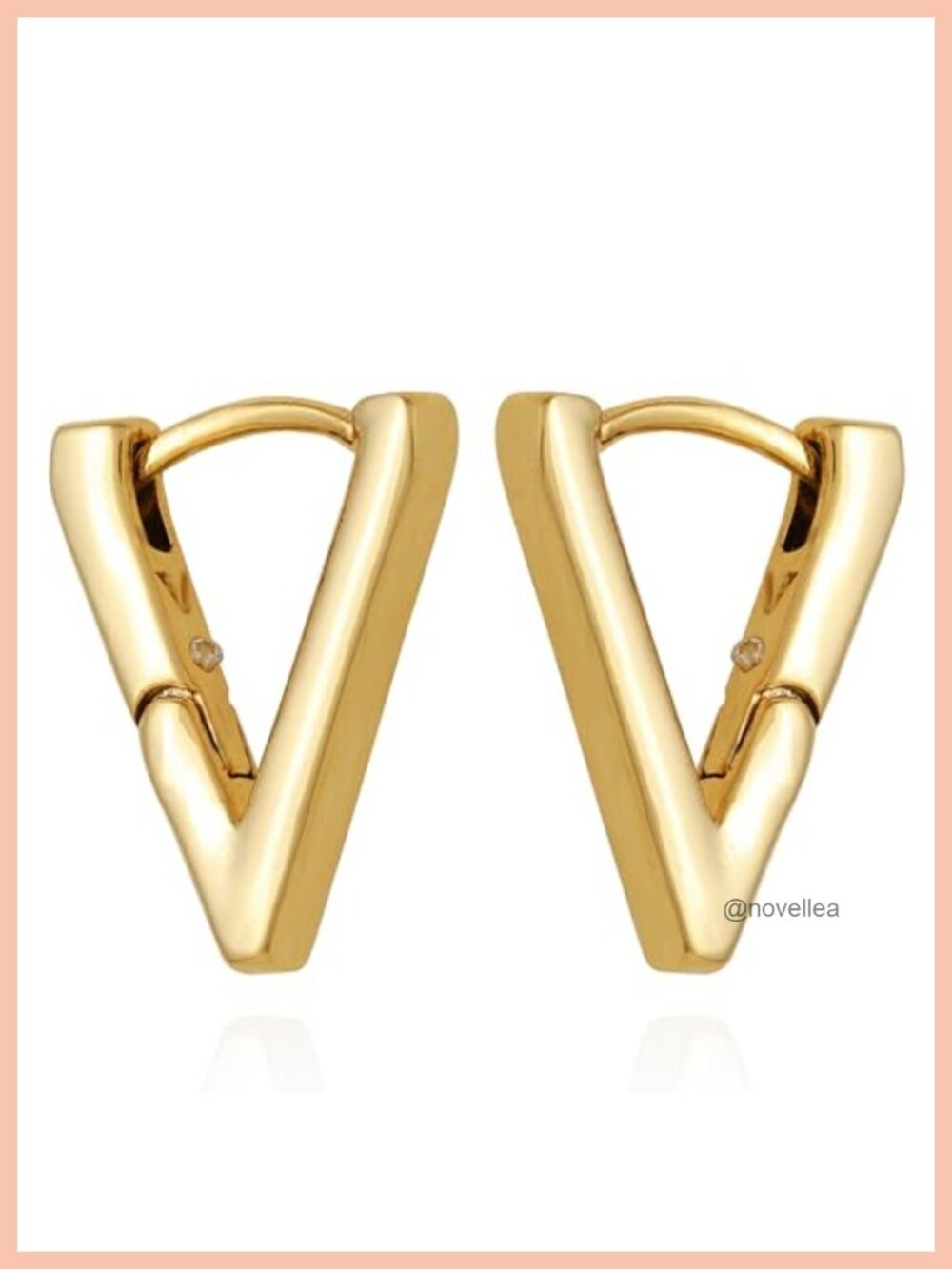 Gold V Hinge Huggie Earrings Metal Hinged Hoop Everyday